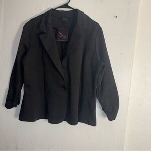nOir Jewelry Gray Blazer with Notched Lapels
